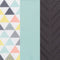 Baby Trend colorful triangle patter, teal and black fabric fashion