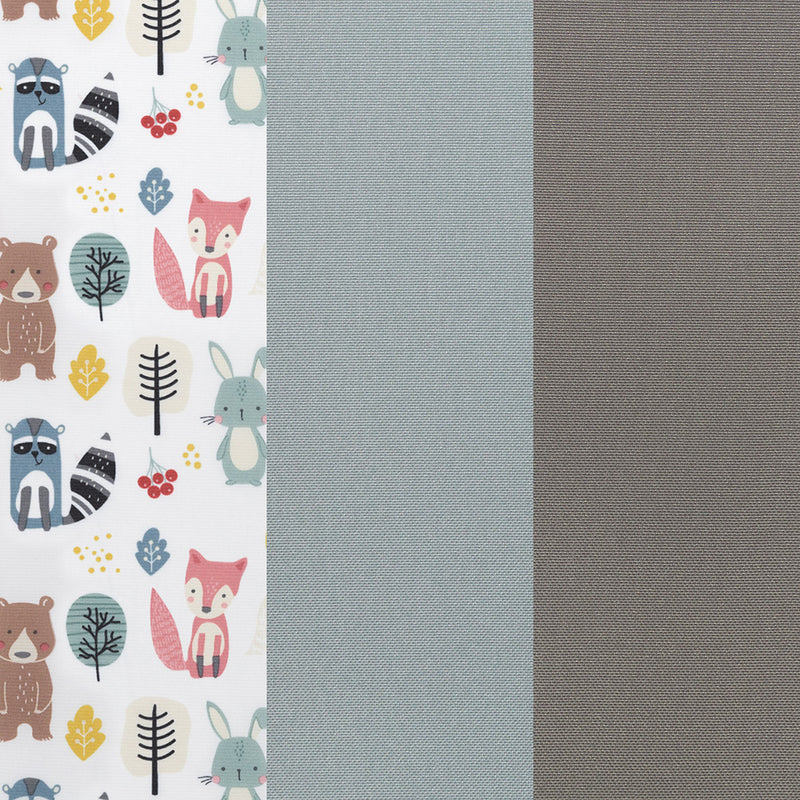 Baby Trend wild life and neutral grey fabric fashion