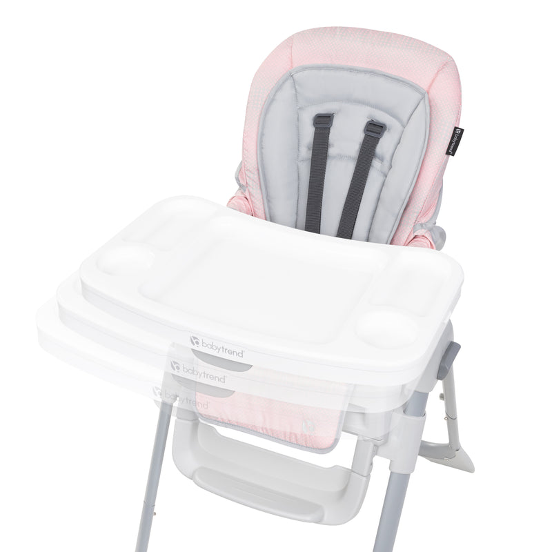 Baby Trend Everlast 7-in-1 High Chair has child tray that adjust position