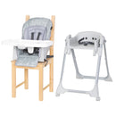 Load image into gallery viewer, Sibling mode with infant seat on dining chair and booster toddler mode from the Baby Trend Everlast 7-in-1 High Chair
