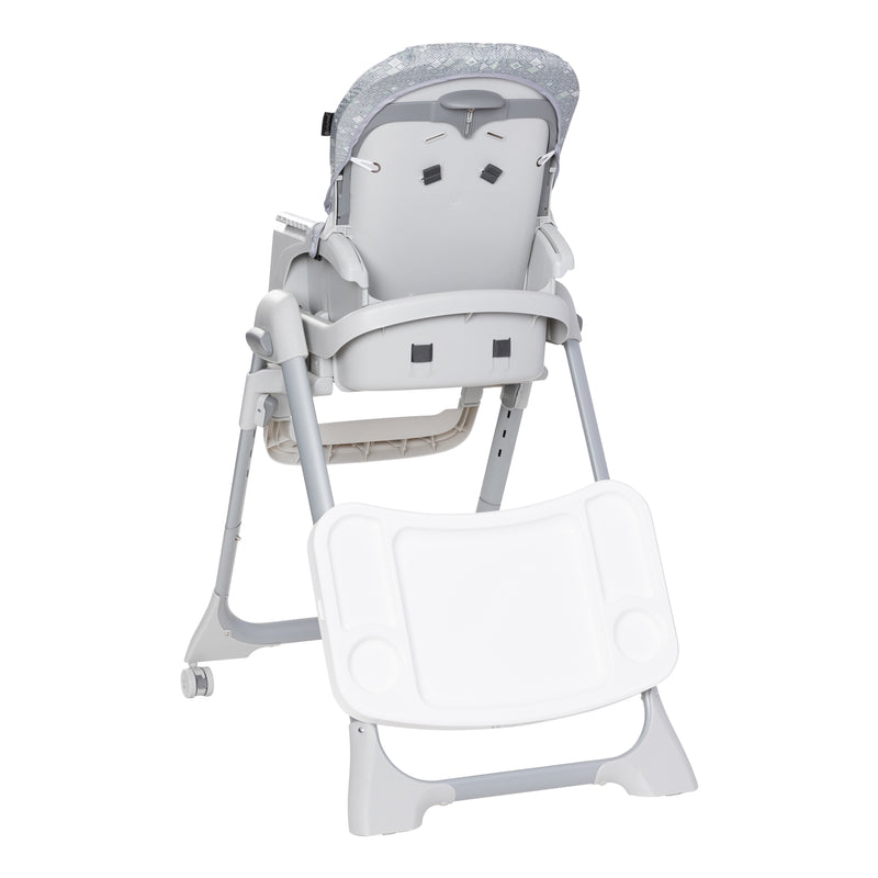Child tray storage on the back of the Baby Trend Everlast 7-in-1 High Chair
