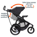 Load image into gallery viewer, Baby Trend Expedition Race Tec Plus Jogger Stroller has multiple reclining seat and extra long canopy with visor, UPF 50+ protection