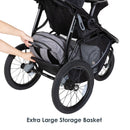 Load image into gallery viewer, Baby Trend Expedition Race Tec Plus Jogger Stroller includes rear access extra large storage basket