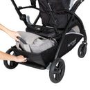 Load image into gallery viewer, Baby Trend Sit N Stand 5-in-1 Shopper Travel System large storage basket with rear access
