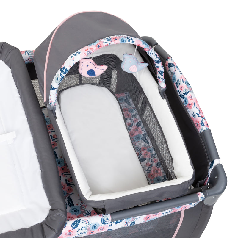 Top view of the napper attached to the Baby Trend Lil' Snooze Deluxe II Nursery Center Playard