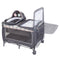 The changing table can flip away on the Baby Trend Lil’ Snooze Deluxe II Nursery Center Playard