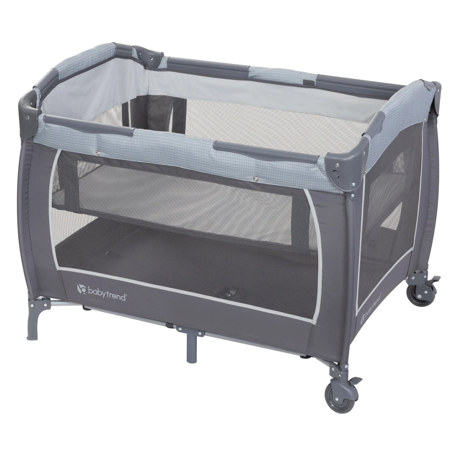 baby trend deluxe Baby Trend Lil' Snooze Deluxe III Nursery Center Playard for Twins (Cozy Grey)