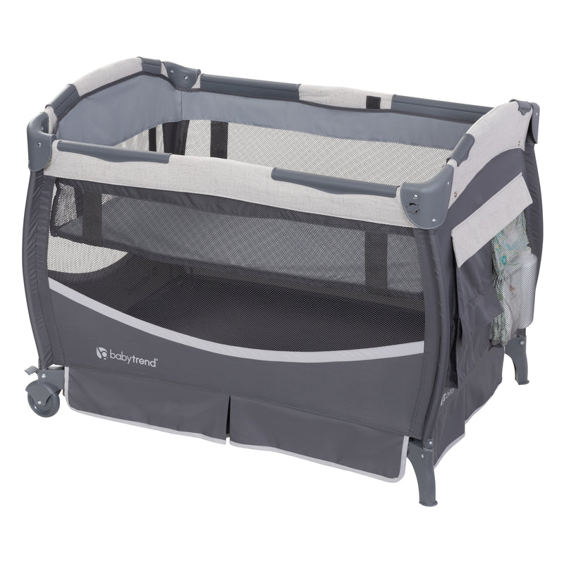 Baby Trend Deluxe II Nursery Center Playard with removable full-size bassinet attached