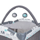 Load image into gallery viewer, Toy bar with two hanging toys of the Baby Trend EZ Rest Deluxe Nursery Center Playard