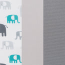 Load image into gallery viewer, Elephant print and neutral color fashion of the Baby Trend EZ Rest Deluxe Nursery Center Playard