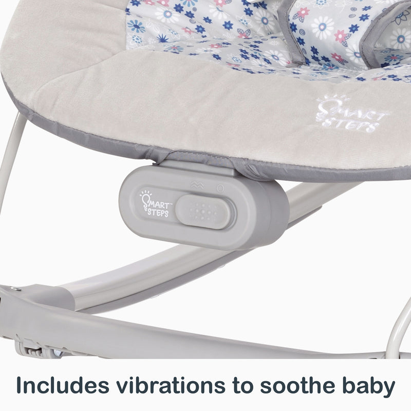 Includes vibrations to soothe baby of the Smart Steps My First Rocker 2 Bouncer