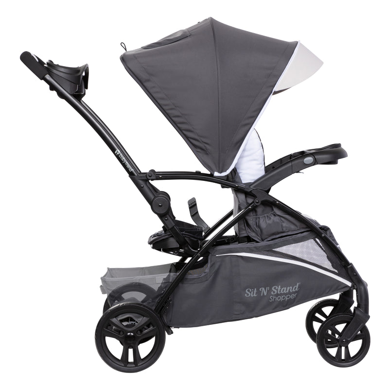 Side view of the Baby Trend Sit N Stand 5-in-1 Shopper Stroller