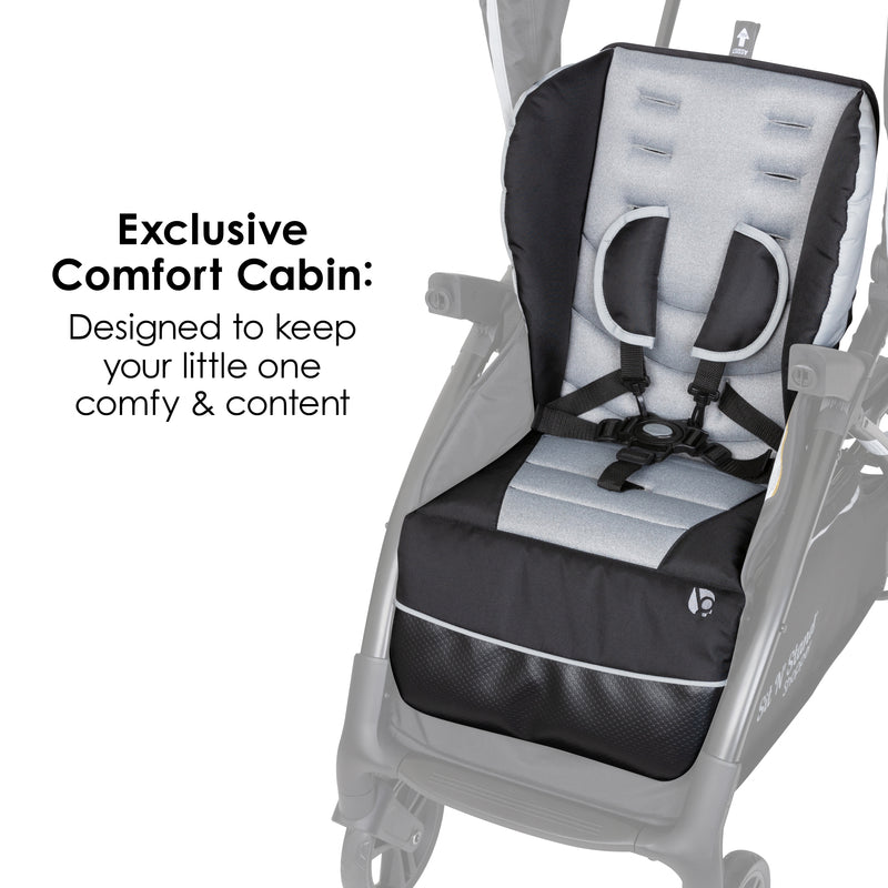 Baby Trend Sit N Stand 5-in-1 Shopper Stroller comfort cabin designed to keep your little one comfy and content