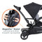 Baby Trend Sit N Stand 5-in-1 Shopper Stroller MagneTec basket can hold up to 30 lb of parent's key essentials
