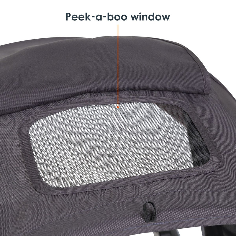 Baby Trend Sit N Stand 5-in-1 Shopper Stroller canopy with peek-a-boo window