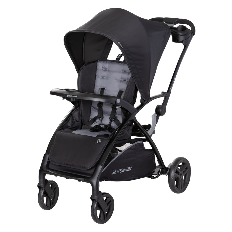 Baby Trend Sit N' Stand 2.0 stroller for two in black and grey color