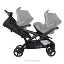 Load image into gallery viewer, Side view of the Baby Trend Sit N' Stand Double 2.0 Stroller with car seat in the front and one in the back seat