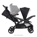 Load image into gallery viewer, Side view with car seat in the rear seat of the Baby Trend Sit N' Stand Double 2.0 Stroller, infant car seat sold separately