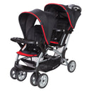 Load image into gallery viewer, Baby Trend Sit N' Stand Double Stroller for two children or twins in red and black