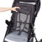Baby Trend Sonar Seasons Stroller backrest roll up to reveal a mesh backing for child air flow to back