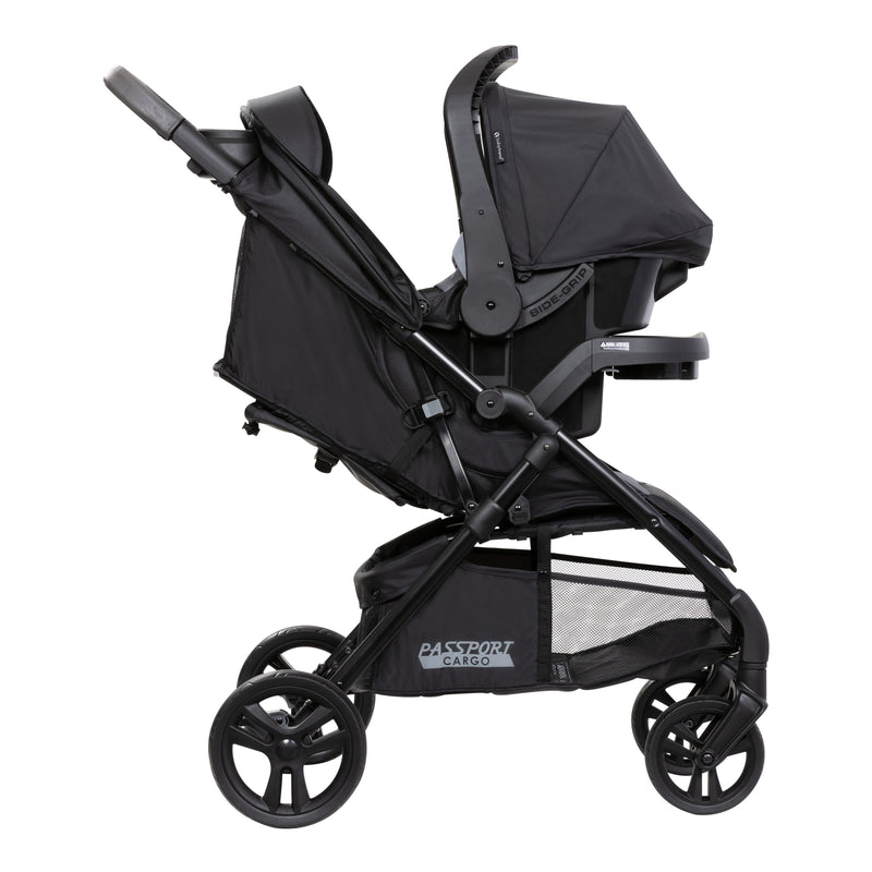 Baby Trend Passport Cargo Stroller can be combined with a Baby Trend infant car seat for a travel system