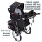 Baby Trend Pathway 35 Jogging Stroller Travel System with deluxe parent console with two cup holders and covered storage, and extra large storage basket