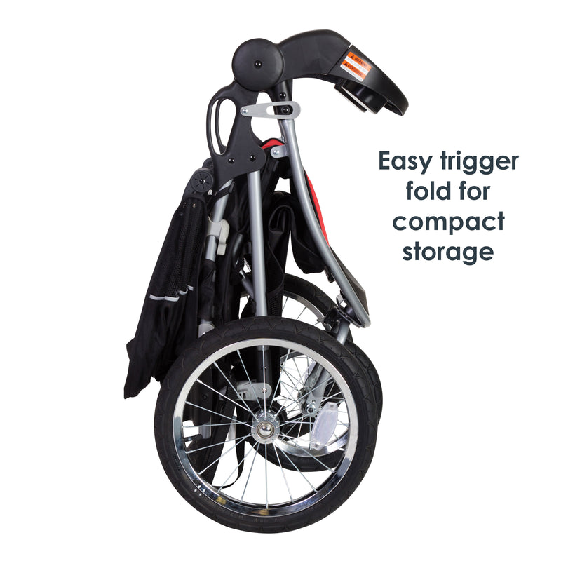 Baby Trend Pathway 35 Jogging Stroller Travel System has easy trigger fold for compact storage