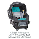 Load image into gallery viewer, Baby Trend Pathway 35 Jogging Stroller Travel System accepts the included Ally 35 Infant Car Seat, car seat comes with reversible infant insert