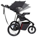 Load image into gallery viewer, Side view of the adjustable child canopy on the Baby Trend Pro Steer Jogger Stroller Travel System