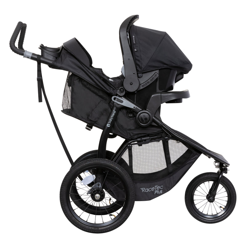Baby Trend Expedition Race Tec PLUS Jogger Travel System is combined with the EZ-Lift 35 PLUS Infant Car Seat