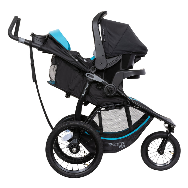 Baby Trend Expedition Race Tec PLUS Jogger Travel System is combined with the EZ-Lift 35 PLUS Infant Car Seat