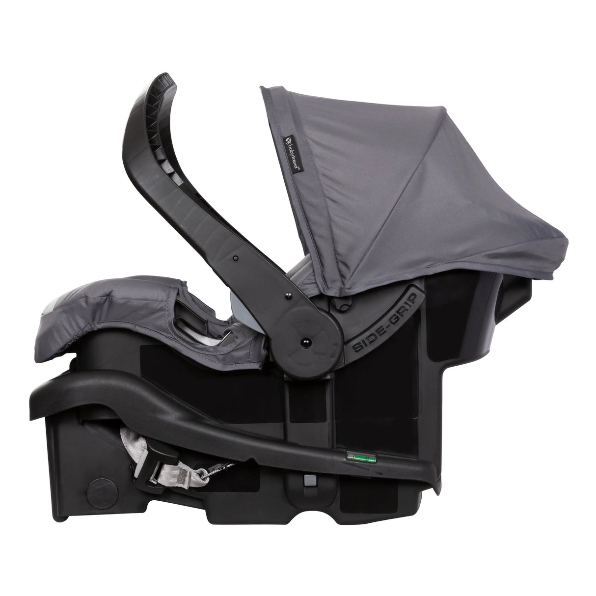 Baby Trend EZ-Lift 35 Infant Car Seat handle rotated forward for anti-rebound bar