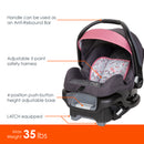 Load image into gallery viewer, MUV by Baby Trend Ally 35 Infant Car Seat has many features including accommodating an infant maximum weight of 35 pounds