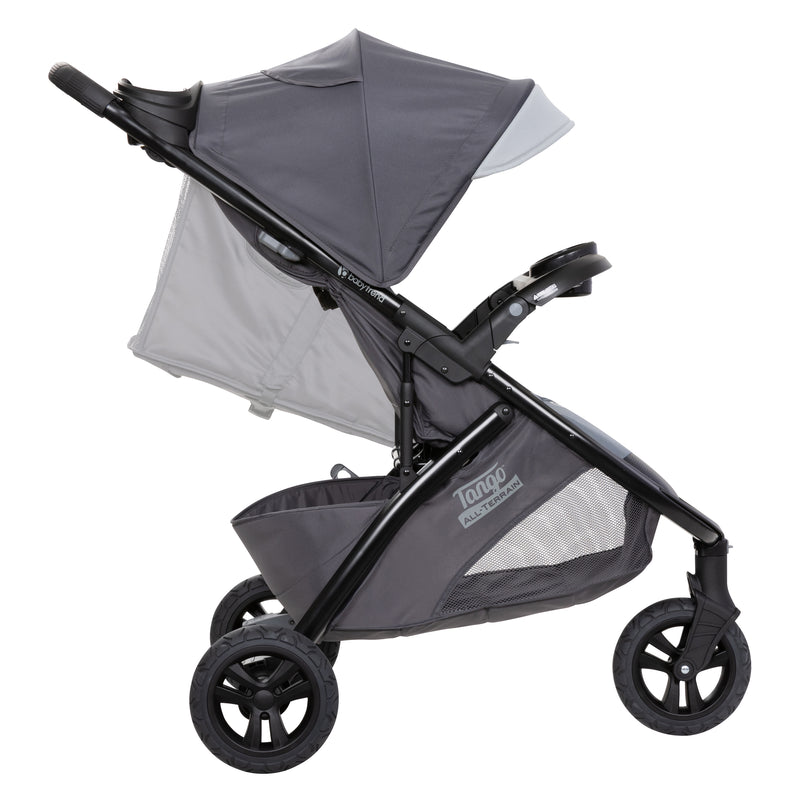 Child reclining seat side view of the Baby Trend Tango 3 All-Terrain Stroller Travel System