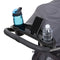 Parent console with cell phone holder and two cup holders on the Baby Trend Tango 3 All-Terrain Stroller Travel System