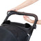 Removable leather handle turns into parents rubber handle on the MUV by Baby Trend Tango Pro Stroller Travel System 