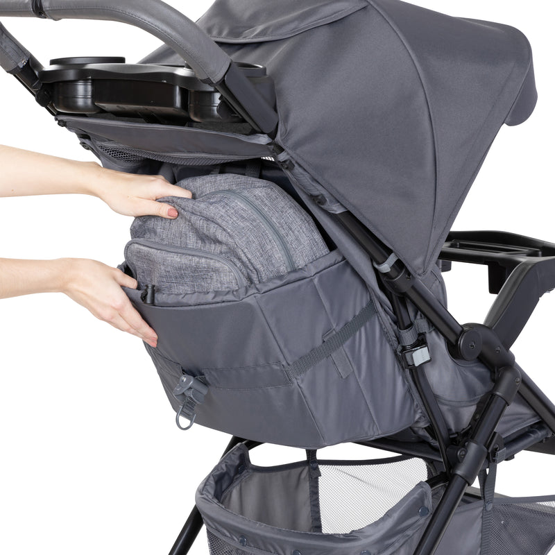 Baby Trend Passport Cargo Stroller Travel System with rear pocket for extra storage