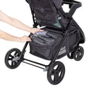 Load image into gallery viewer, Extra large storage basket with rear access from the Baby Trend Sonar Cargo 3-Wheel Stroller Travel System