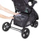 Extra large storage basket with rear access from the Baby Trend Sonar Cargo 3-Wheel Stroller Travel System