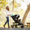 Load image into gallery viewer, Mom is strolling her child outdoor at the park with the Baby Trend EZ Ride PLUS Stroller Travel System
