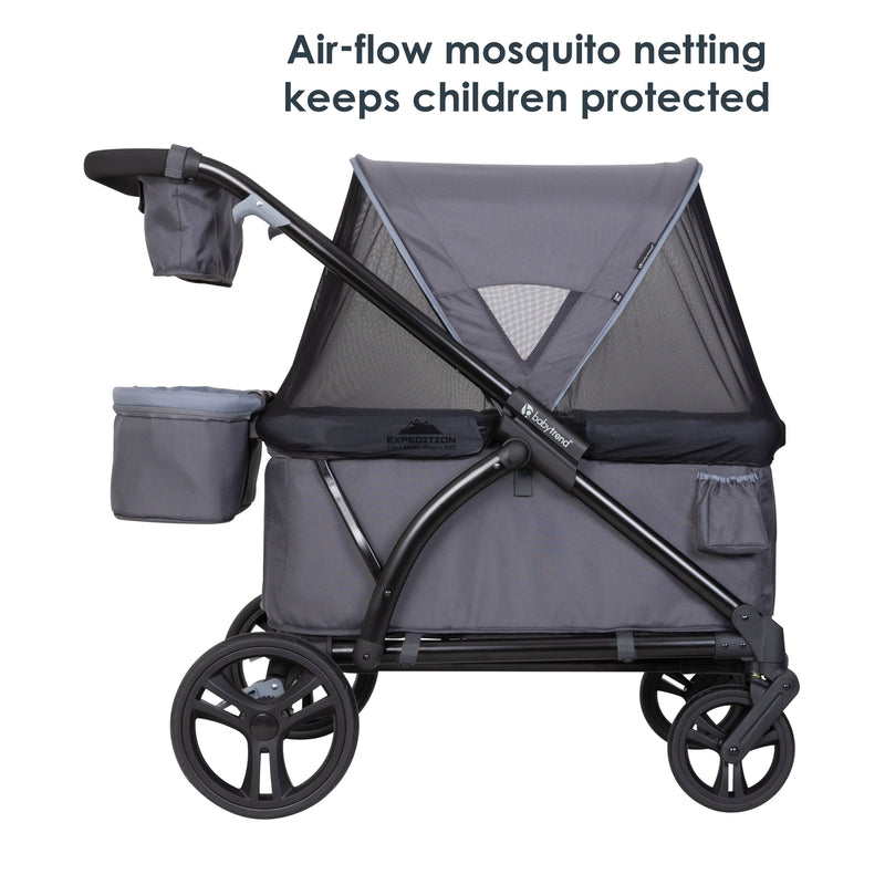 Baby Trend Expedition 2-in-1 Stroller Wagon PLUS with air flow mosquito netting keeps children protected