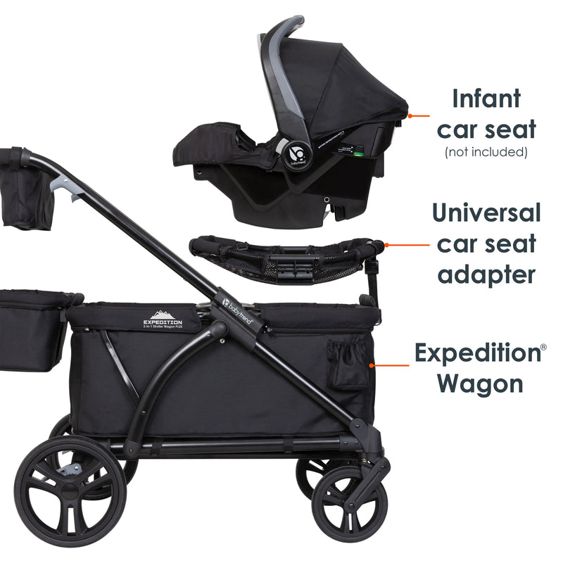 stroller wagon with car seat attachment Expedition® 2-In-1 Stroller Wagon Plus (Infant/Toddler/Kids) – Baby Trend