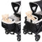 Large storage basket can be inverted inside or out of the Baby Trend Expedition 2-in-1 Stroller Wagon PLUS