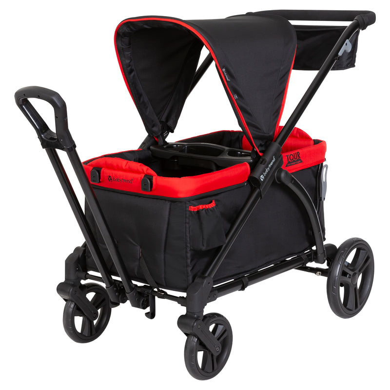 Baby Trend Tour 2-in-1 Stroller Wagon in red and black neutral colors