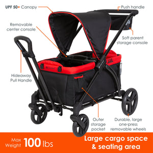 baby trend red and black stroller Tour™ 2-in-1 Stroller Wagon