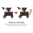 Load image into gallery viewer, Baby Trend Tour 2-in-1 Stroller Wagon hideaway pull handle easily allows the Tour to transform from a push stroller to a pull wagon