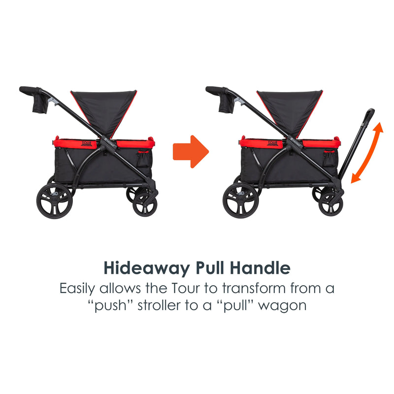 baby trend wagon red and black Baby Trend Tour 2-in-1 Stroller Wagon, Mars Red