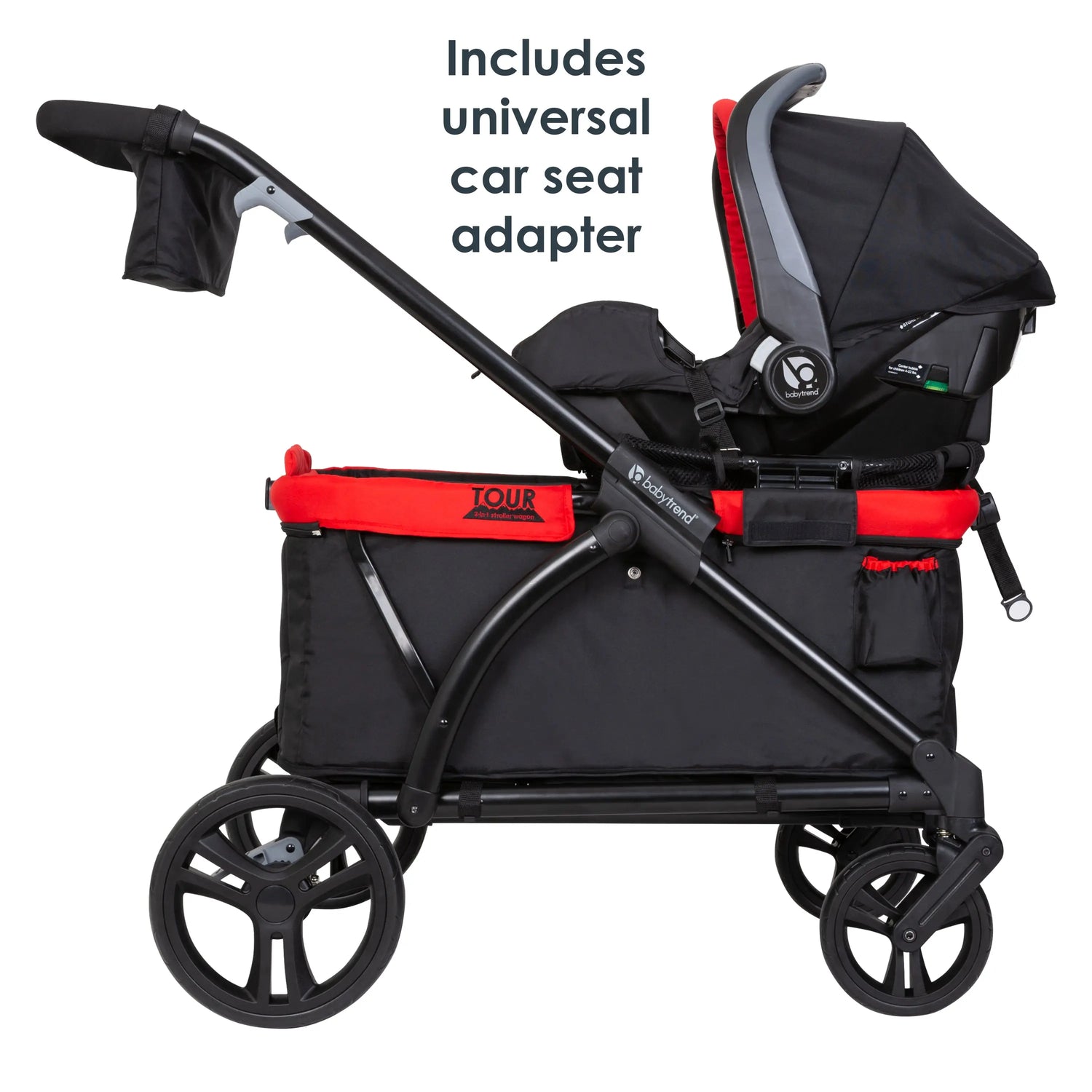 Baby Trend Tour 2-in-1 Stroller Wagon, Mars Red