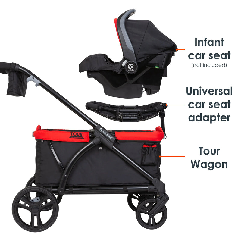 how to install car seat adapter on baby trend wagon Tour 2-In-1 Stroller Wagon