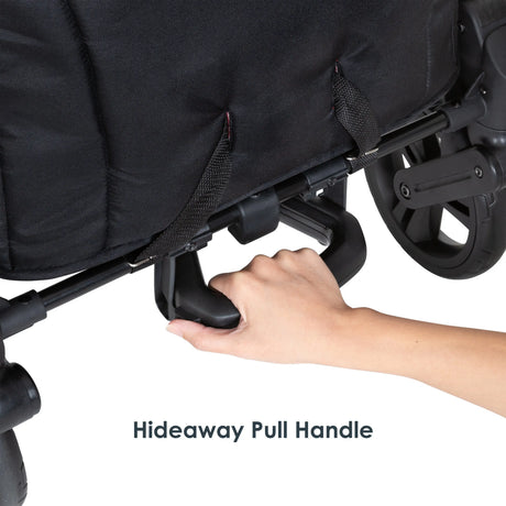 Baby Trend Tour 2-in-1 Stroller Wagon has hideaway pull handle, turn into push wagon